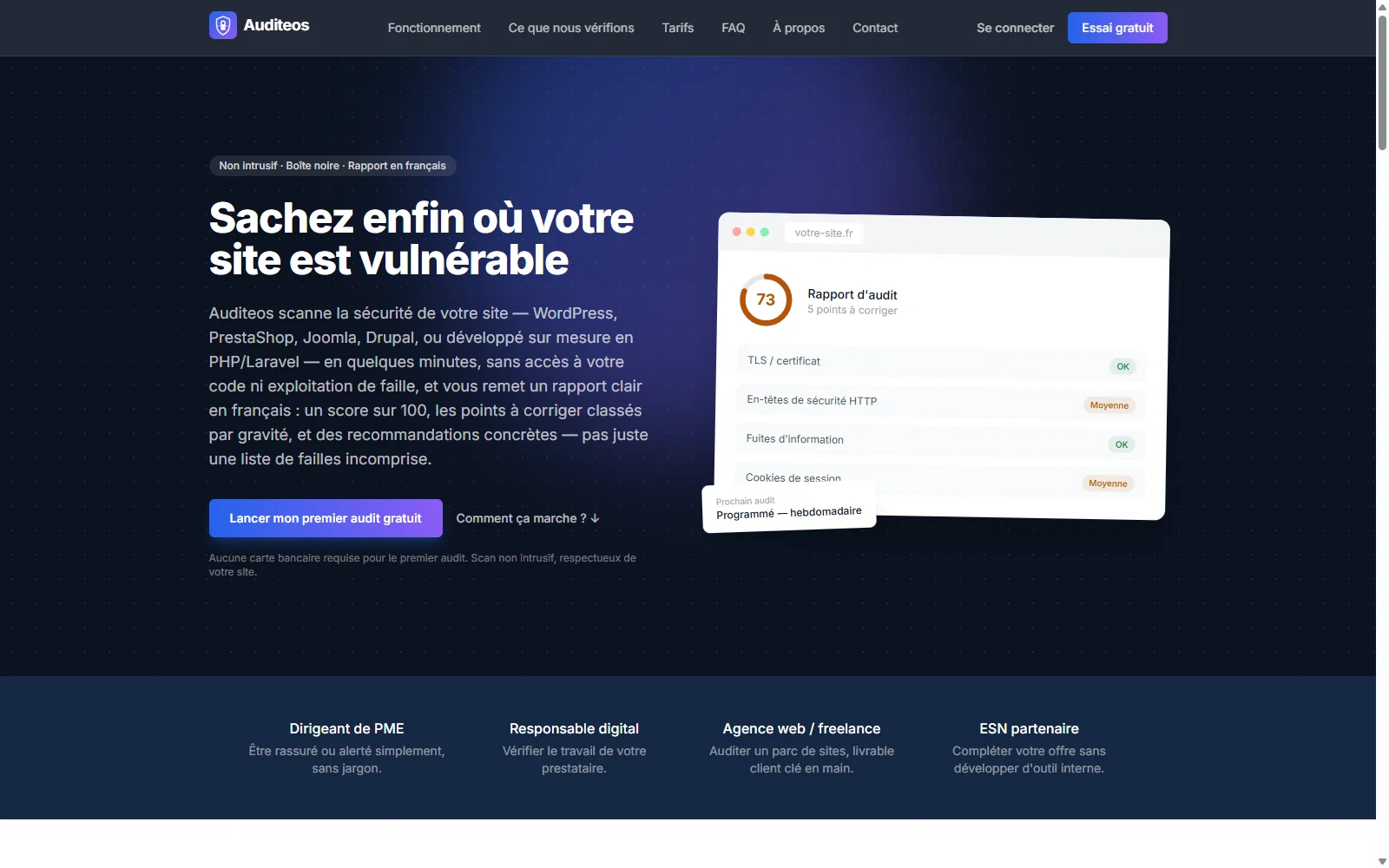 Capture d'écran du site Auditeos